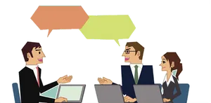 Business Discussion Cartoon PNG Image