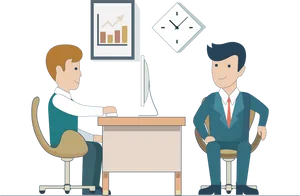 Business Meeting Animated Characters PNG Image