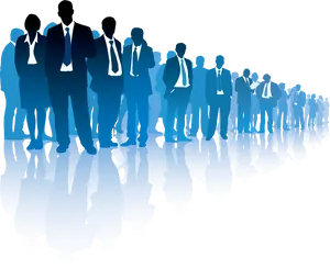 Business People Silhouettes Reflection PNG Image