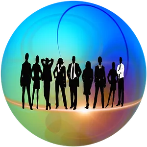 Business Team Silhouette Abstract Background PNG