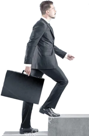 Businessman Ascending Stairs PNG Image