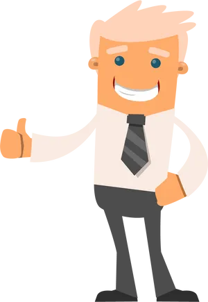 Businessman Cartoon Thumbs Up PNG Image