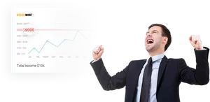 Businessman Celebrating Financial Success PNG