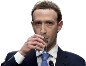 Businessman Drinking Water PNG Image