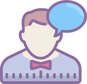 Businessman Iconwith Speech Bubble PNG Image