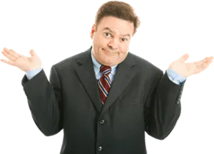 Businessman Shrugging Gesture PNG Image