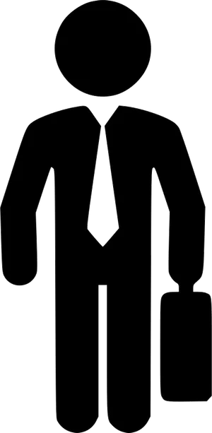 Businessman Silhouettewith Suitcase PNG Image