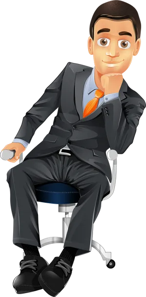 Businessman Sittingin Chair PNG Image