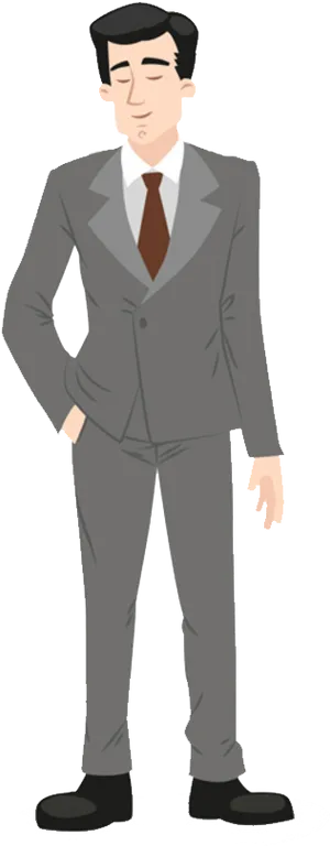 Businessmanin Gray Suit PNG Image