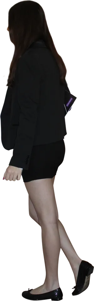 Businesswoman Walking Side View PNG Image