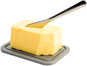 Butter Blockwith Knife PNG Image