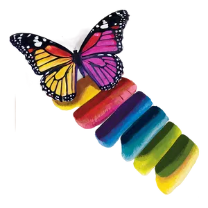 Butterfly And Rainbow Png Gnv60 PNG Image