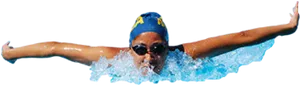 Butterfly Stroke Swimmer Action PNG Image