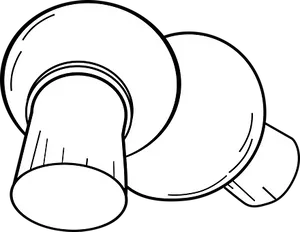 Button Mushrooms Line Art PNG Image