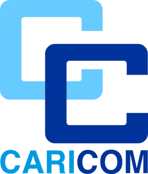 C A R I C O M Logo Blue Background PNG Image