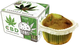 C B D Cannabis Muffin Packagingand Product PNG Image