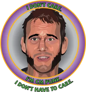 C M Punk I Dont Care Attitude PNG Image