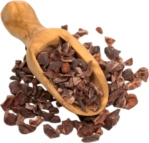 Cacao Nibsin Wooden Scoop PNG Image