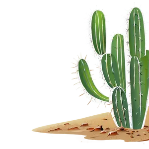 Cactus In Desert Dunes Png Mvh PNG Image