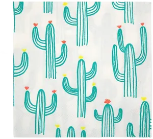 Cactus Pattern Napkin PNG Image