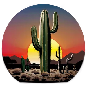 Cactus Sunset Scene Png 95 PNG Image