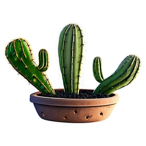 Cactus Sunset Scene Png Abm PNG Image