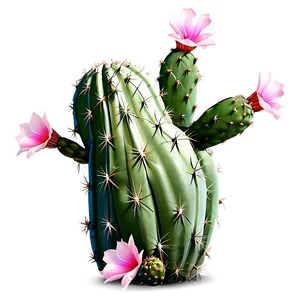 Cactus With Pink Flowers Png Gob PNG Image