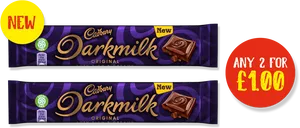 Cadbury Darkmilk Chocolate Promotion PNG Image