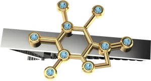 Caffeine Molecule3 D Model PNG Image