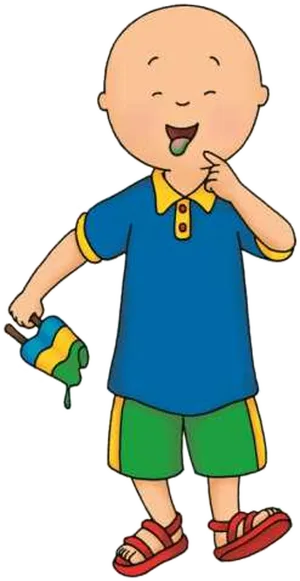 Caillou Cartoon Character Smiling PNG Image