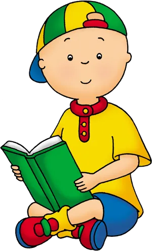 Caillou Readinga Book PNG Image