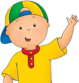 Caillou Waving Hello PNG Image