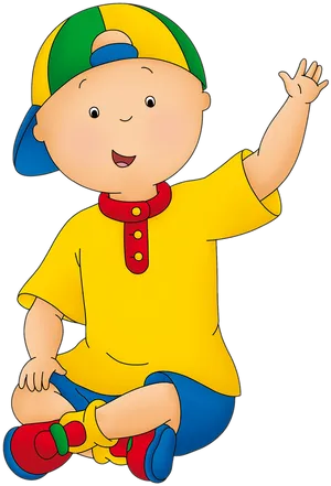 Caillou Waving Hello PNG Image