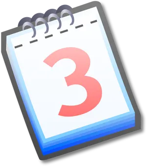 Calendar Iconwith Number3 PNG Image