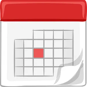 Calendar Iconwith Red Marked Date PNG Image