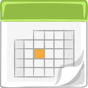 Calendar Iconwith Selected Dateand Page Curl PNG Image