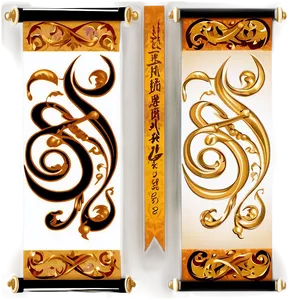 Calligraphy Scroll Banner Art Png 98 PNG Image