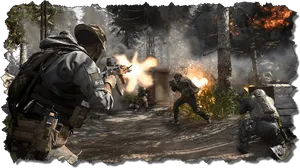 Callof Duty Intense Firefight PNG Image