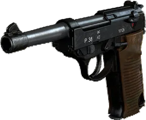 Callof Duty P38 Pistol PNG Image