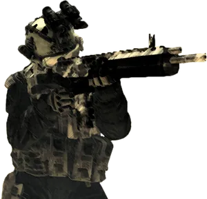 Callof Duty Soldier Aiming PNG Image