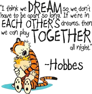 Calvinand Hobbes Dreaming Together PNG Image