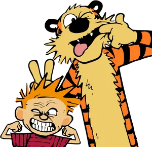 Calvinand Hobbes Mischief PNG Image