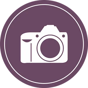 Camera Icon Purple Background PNG