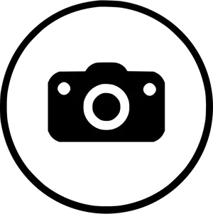 Camera Icon Simple Black PNG Image