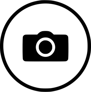 Camera Icon Simple Black PNG Image