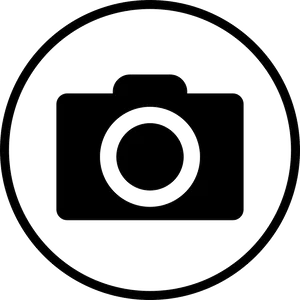 Camera Icon Simple Black PNG Image