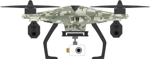 Camo Dronewith Camera Profile PNG Image