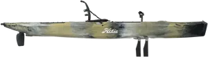 Camo Fishing Kayak Side View PNG