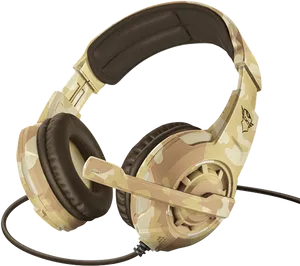 Camo Gaming Headset Product Image PNG Image