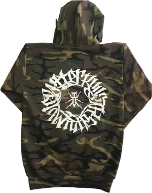 Camo Hoodiewith Graphic Print PNG Image